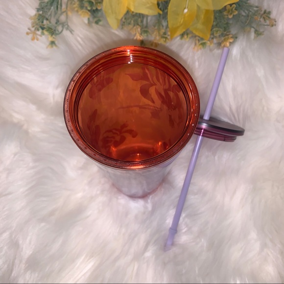 Starbucks Pink Lavender Floral Tumbler Cold Cup 24oz Venti Insulated NWT 2021 - Picture 11 of 13